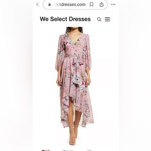 NWT The Floral Long Sleeve High-Low Dress by Eliza J - size 6